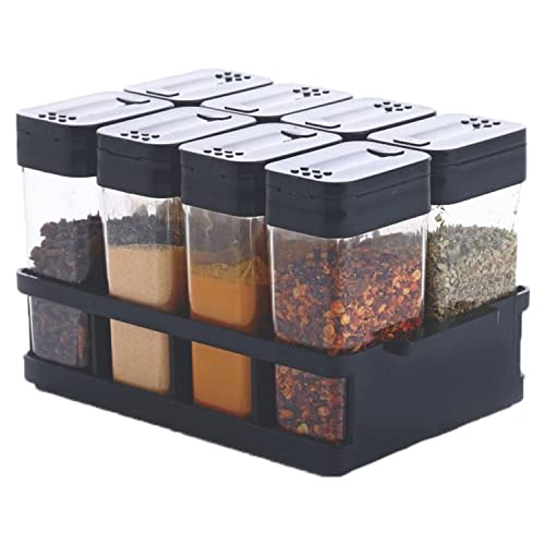 TASMAX 8 Pcs Sets Airtight masala box for kitchen masala container for kitchen spice jars for kitchen multi storage container for kitchen PACK1 Easy Flow Spice Storage Container with Tray spice jars