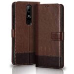 TheGiftKart Flip Back Cover Case for Nokia 5.1 Plus | Dual-Color Leather Finish | Inbuilt Stand & Pockets | Wallet Style Flip Back Case Cover for Nokia 5.1 Plus (Brown & Coffee)