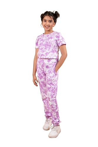 Tweeny Mini Girls Kids Joggers | Tie Dye Joggers set | Track pant set | Pyajama with Crop top Combo Summer wear for Girls