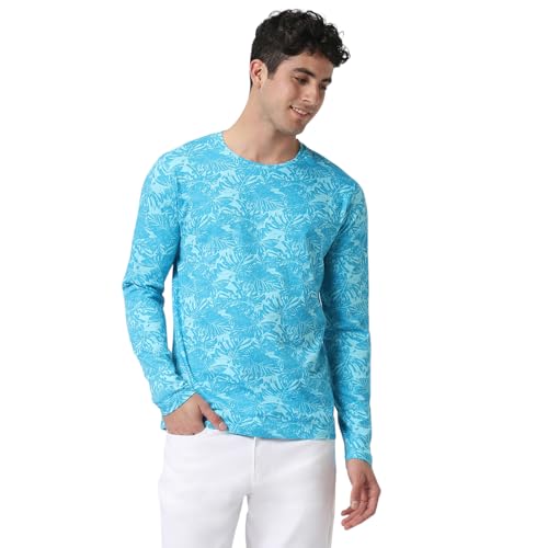 Urbano Fashion Men's Printed Full Sleeve Slim Fit Cotton T-Shirt