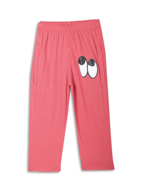 VIMAL JONNEY Printed Pink Regular Fit Cotton Blended Trackpant for Boys