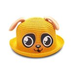 VRITRAZ Kids Hat, Summer Fashion Straw Bucket Cap, Suitable for 3-12 Year (Yellow)