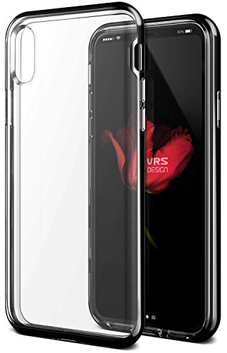 VRS DESIGN Case for Apple iPhone X (5.8" Inch) Crystal Bumper Metal Black Color