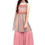 White Button Kid's Georgette Sharara Suit