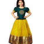 White Button New latest Girl's Tissue checks readymade Lehenga choli for girls dress