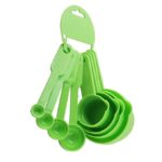 YouBee 8 Piece Measuring Cup and Spoon Set, Multi-Purpose Kitchen Tool, Measuring Cups for Kitchen, Cake Baking Accessories, Measuring Spoons and Cups Set, Green