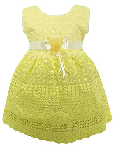 little PANDA Girls Fit & Flare Knee Length Embroidered Dress