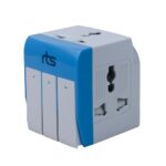 rts 3-in-1 Universal Travel Adapter Multi-Plug with Individual Switch Socket with Spike Buster Fuse Protected | multiplug Three pin Plug Socket |3 PIN 3 Way Plug for Home, Office Laptop Desktop Blue