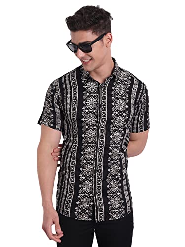 Majestic Man Slim Fit Cotton Casual Printed Shirt for Men