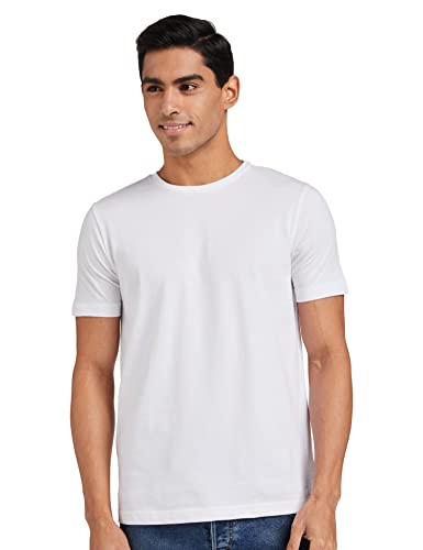 Amazon Brand - Symbol Men's Cotton Solid Round Neck Regular Fit T-Shirt