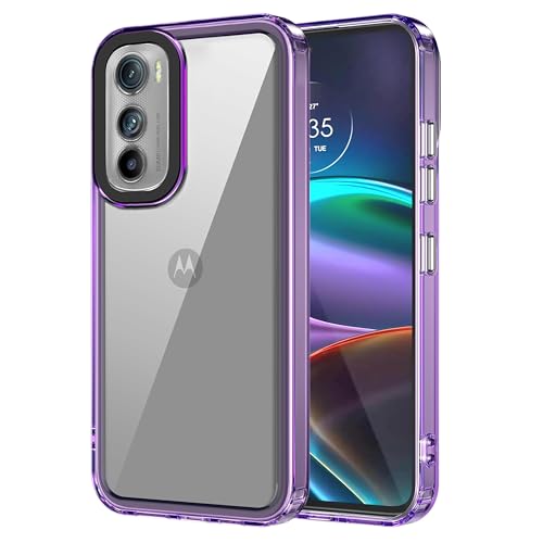 Amazon Basics Back Case Cover for Motorola Edge 30 5G (TPU + PC_Translucent Purple)