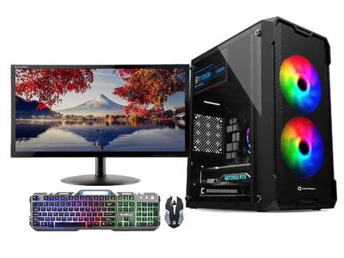 CHIST I7 Gaming pc Full Setup Desktop Complete Computer System(Core i7 860 Processor/DDR3 8GB Ram/512GB SSD/GT 730 4GB Graphics/800W PSU/19 inch Monitor/Gaming K/M/WiFi-Bluetooth)