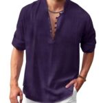 FINIVO FASHION Men's Solid Cotton Blend Straight Kurta Shirt