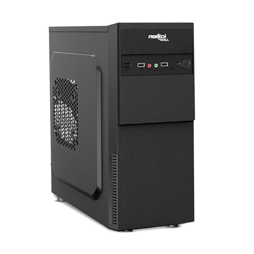 FRONTECH Wall Silver Series Cabinet/Computer Case with HD Audio | ATX/Mini ATX Compatible | 2 x Front USB | Ideal for Home/Office/Gaming (FT 4267, Black)