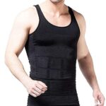 Glenoxzone Men’s Cotton Slim N Lift Slimming Shirt Body Shaper Tummy Tucker Vest Shape wear (L)