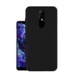 HELLO ZONE Rubber Exclusive Matte Finish Soft Back Case Cover for Nokia 5.1 Plus - Black