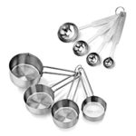 INKULTURE Stainless_Steel Measuring Cups & Spoon Combo for Dry or Liquid/Kitchen Gadgets for Cooking & Baking Cakes/Measuring Cup Set Combo with Handles (Set of 4 Cups & 4 Spoons)