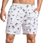 J B Fashion Men Boxer || Coconut Tree & Bird Print Drawstring Waist Swim Trunks || Men Shorts