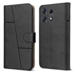 Jkobi Flip Cover Case for Motorola Moto Edge 50 Pro (Stitched Leather with Magnetic Closure | Black)