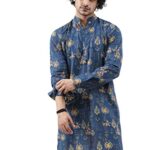 Leriya Fashion Men's Kurta | Rayon Printed Kurta for Men | Chinese Collar Long Sleeves | Straight Knee Length Kurtas | for Festival | Function | Occasion Wear Fancy Kurta for Boys