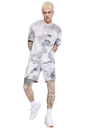 Leriya Fashion Unisex Night Dress || Tie-Dye Night Wear Set || Beach Wear Summer Wear Short Pajama Set || Sleepwear Loungewear T-Shirt & Shorts Combo || Pajama Set for Men & Women