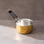 P-TAL Brass Saucepan for Tea (1 Litre) | Brass Milk Pan/Tea Pan | 100% Pure Brass Cookware with Ayurvedic Health Benefits