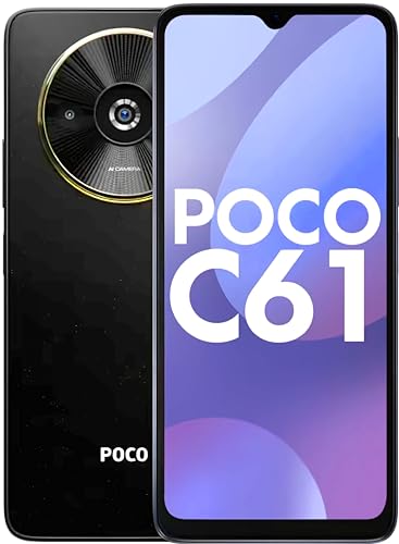 POCO C61 (Diamond Dust Black, 4GB RAM, 64GB Storage)