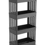 Plastic Multipurpose 4-Tier Kitchen Organizer Rack/Storage Shelf/Dish Rack/Storage Rack for Kitchen (Black) (4XL, Black)