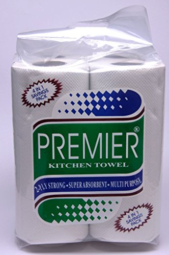 Premier Tissues Kitchen Tissue 60 Pulls 2 Ply Roll 4x1 Pack