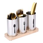 ROSTON Cutlery Holder Spoon, Knife, Fork, Chopstick, Cutlery Holder/Organizer Stand for Kitchen, Dining Table self draining. (Large)