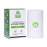 RUSABL Bamboo Kitchen Towel (50 Sheets) for Cleaning, Reusable Upto 2500 times, Reusable Cleaning Bamboo Cloth, No Tree Paper Towels, Eco-friendly and Biodegradable, Multipurpose Cleaning Wipes