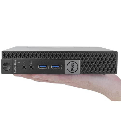 (Refurbished) Dell Optiplex 7040 Mini PC (Intel Core i7 6th gen, 8 GB DDR4 RAM, 256 GB SSD, Windows 11, WiFi, MS Office|Intel HD Graphics|USB, Ethernet,DP), Black