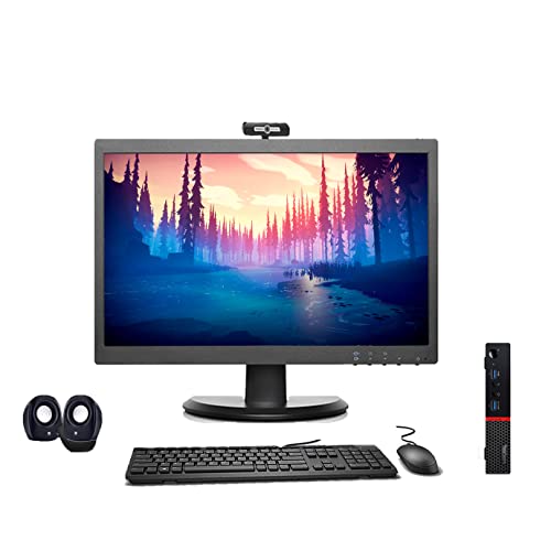 (Refurbished) Lenovo ThinkCentre M700 All-in-One Desktop Computer Set (Intel Core i3 6th Gen, 8 GB DDR4 RAM, 256 GB SSD, 19" HD Monitor, Tiny CPU, KB & Mouse, HD Webcam, WiFi, Windows 11, MS Office)