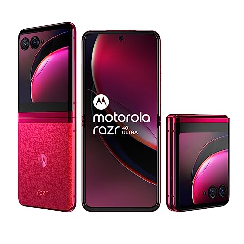 (Refurbished) Motorola razr 40 Ultra (Viva Magenta, 8GB RAM, 256GB Storage) | 3.6" External AMOLED Display | 6.9" AMOLED 165Hz Display | 32MP Selfie Camera |30W TurboPower Charging | Android 13
