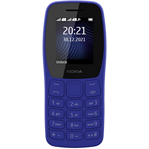 (Refurbished) Nokia 105 Classic | Dual SIM Keypad Phone with Built-in UPI Payments, Long-Lasting Battery, Wireless FM Radio | No Charger in-Box | Blue