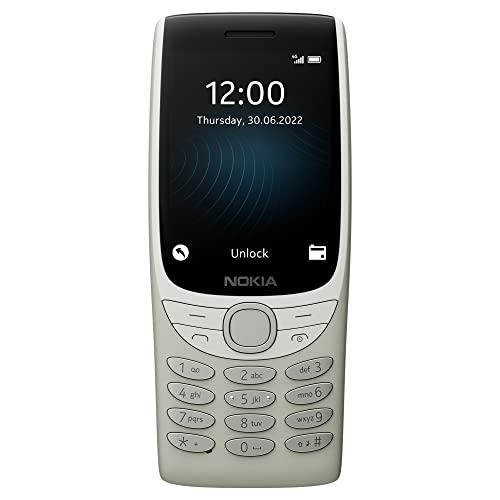 (Refurbished) Nokia 8210 4G Volte keypad Phone with Dual SIM, Big Display, inbuilt MP3 Player & Wireless FM Radio | Sand