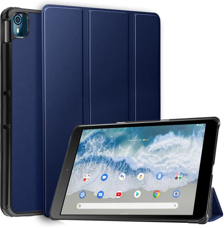 Robustrion Smart Trifold Flip Stand Case Cover for Nokia Tab T10 8 inch Tablet - Navy