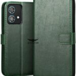 SHINESTAR Motorola Edge 40 Neo Flip Back Cover | PU Leather Flip Cover Wallet Case with TPU Silicone Case Back Cover for Motorola Edge 40 Neo - Unique Green