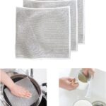 SHOPONIL Double Layer Non Scratch Dish Wash Cloth, Multipurpose Wire Dishwashing Rag for Wet and Dry Dish, Multifunctional Non-Scratch Scrubbing Pads Kitchen Cleaning Cloths, Kitchen Gadgets