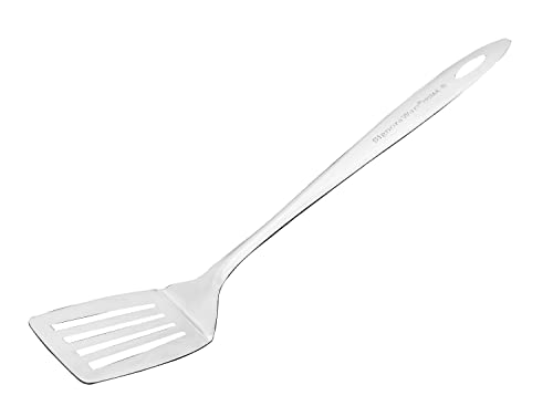 SignoraWare Kitchen Tools Stainless Steel(Food Grade) Heavy Gauge(1.5 MM) Prima Slotted Turner/Spatula/Cooking Turner No.4 for Dosa/Roti/Omlette/Paranthas/PavBhaji/Breads (Size 27 cm)