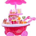 Toyshine Ice Cream Pretend Play Kitchen Play Cart Kitchen Set Toy for Boys and Girls, Birthday Gift for 3 4 5 Year Candy Toy