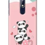 TweakyMod Designer Printed Hard Case | Pandas in Cup Back Cover Compatible with Nokia 7.1