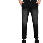 Urbano Fashion Men's Black Slim Fit Washed Jeans Stretchable