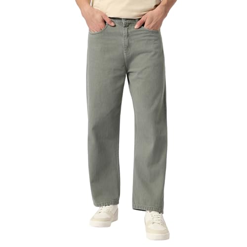 Urbano Fashion Men's Loose Fit Washed Jeans Non-Stretchable