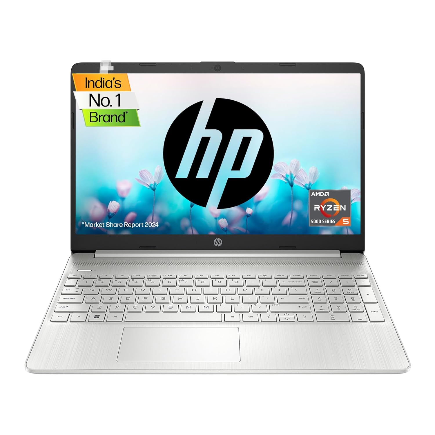 HP Laptop 15s, AMD Ryzen 5 5500U, 15.6-inch (39.6 cm), FHD, 8GB DDR4, 512GB SSD, AMD Radeon Graphics, Thin & Light, Dual Speakers (Win 11, MSO 2021, Silver, 1.69 kg), eq2223AU
