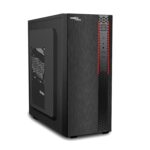 FRONTECH Amber Premium Silver Series Cabinet/Computer Case with HD Audio | ATX/Mini ATX Compatible | Installed 1 x 80 mm Fan, 2 x USB 1.1 | Ideal for Home/Office/Gaming (FT 4322R, Red)