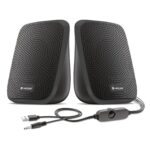 Lapcare Twiny 2.0 5W X 2 Computer Speaker| Stereo Sound| Compact & Portable|Distortion Free Sound| in-line Volume Control (Black)