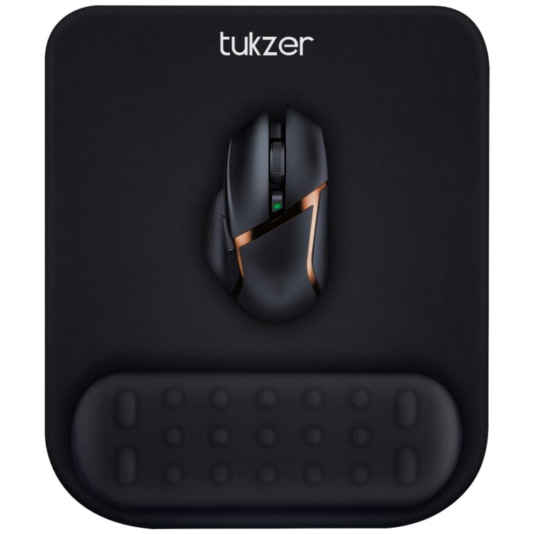 Tukzer Gel Mouse Pad Wrist Rest Memory-Foam Ergonomic Mousepad| Cushion Wrist Support & Pain Relief| Suitable for Gaming, Computer, Laptop, Home & Office Non-Slip Rubber Base (Black)