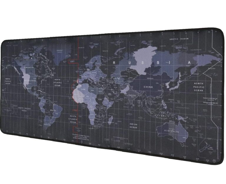 Seagull flight of fashion Large Extended XXL Gaming Mouse Pad with Non-Slip Rubber Base, Stitched Embroidery Edge Mouse Mat for Laptop, Computer & Desk - 78 x 30 x 0.3 cm - World Map
