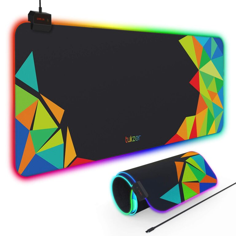 Tukzer RGB RETRO Extended Gaming Mouse Pad, High-Speed Mouse Tracking & Control | with LED Glowing Backlight 13 Lighting Modes| Desk Mat for Computer Laptop Keyboard (795mm x 298mm x 3.45mm, Abstract)